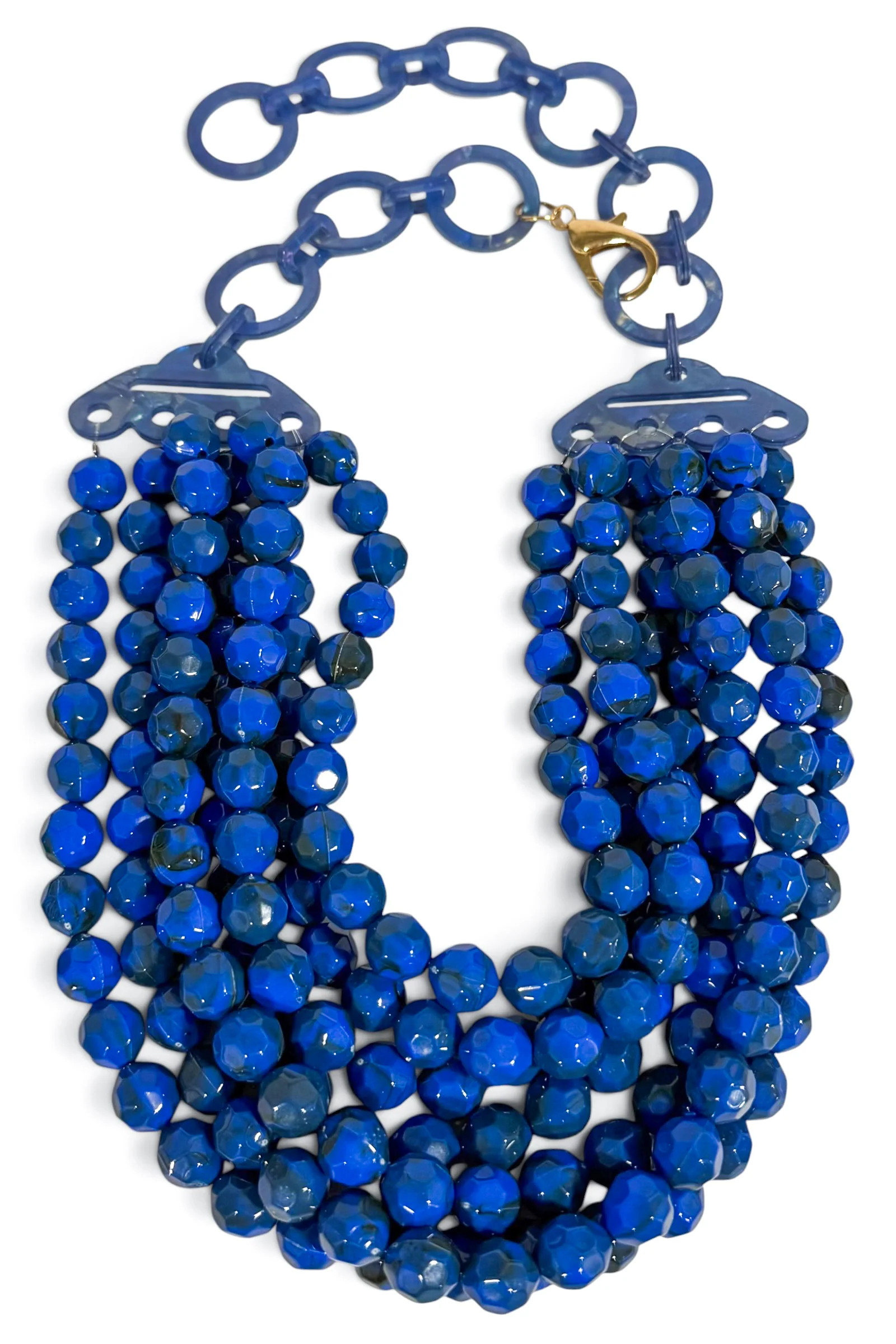 TWT® Laura Royal Blue Faceted Bead 7 Strand Necklace | The Willow Tree