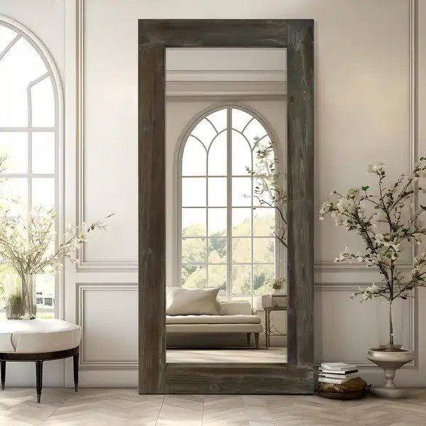 Retro Distressed Hollow Wood Full-length Floor Mirror - Bed Bath & Beyond - 31428546 | Bed Bath & Beyond