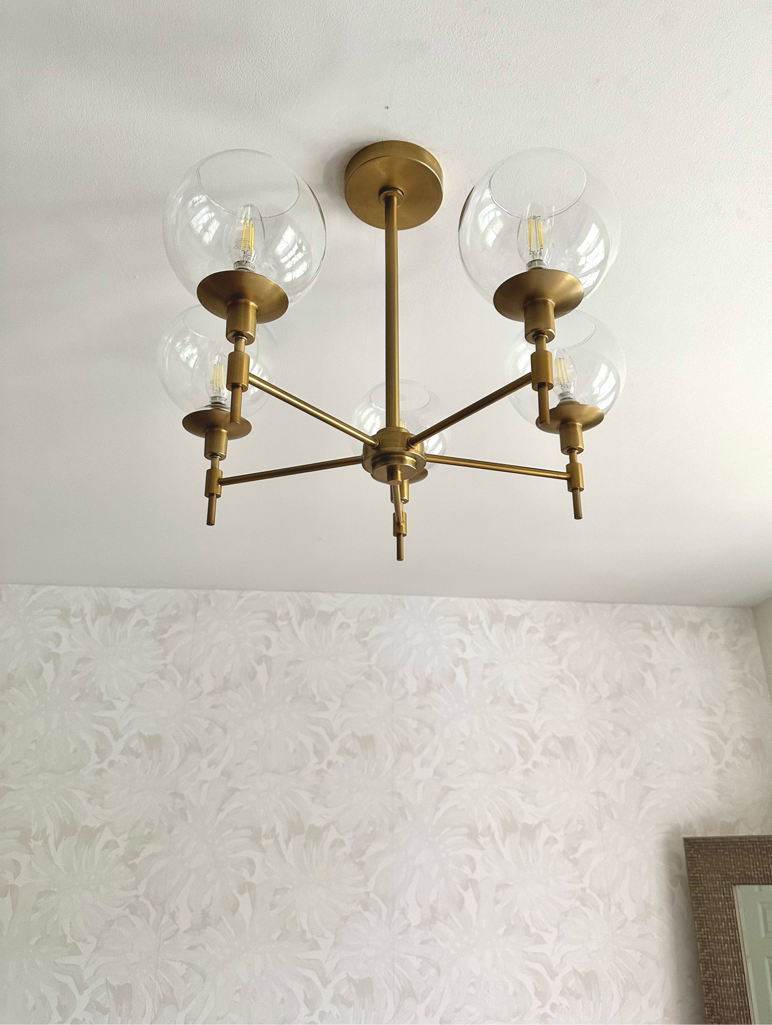 Office light fixture chandelier semi flush close to ceiling 
Gold light fixture 
Glass bulbs lighting milk bulbs modern light fixture bedroom light fixture chandelier brushed brass shed brass gold color light fixture lighting 
Hunter lighting 
Hunter fan company 

#LTKstyletip #LTKfamily #LTKhome