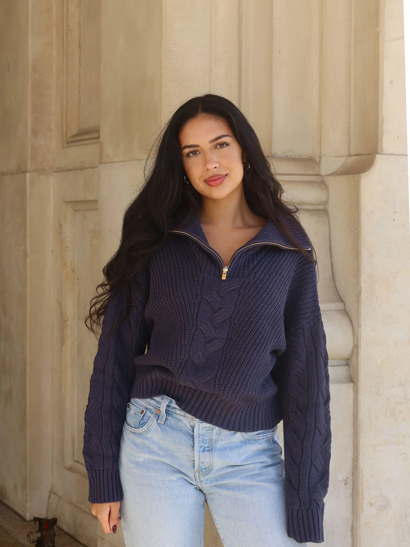 KNITTED - Half-Zip Sweater • Midnight Blue | Ninety-9