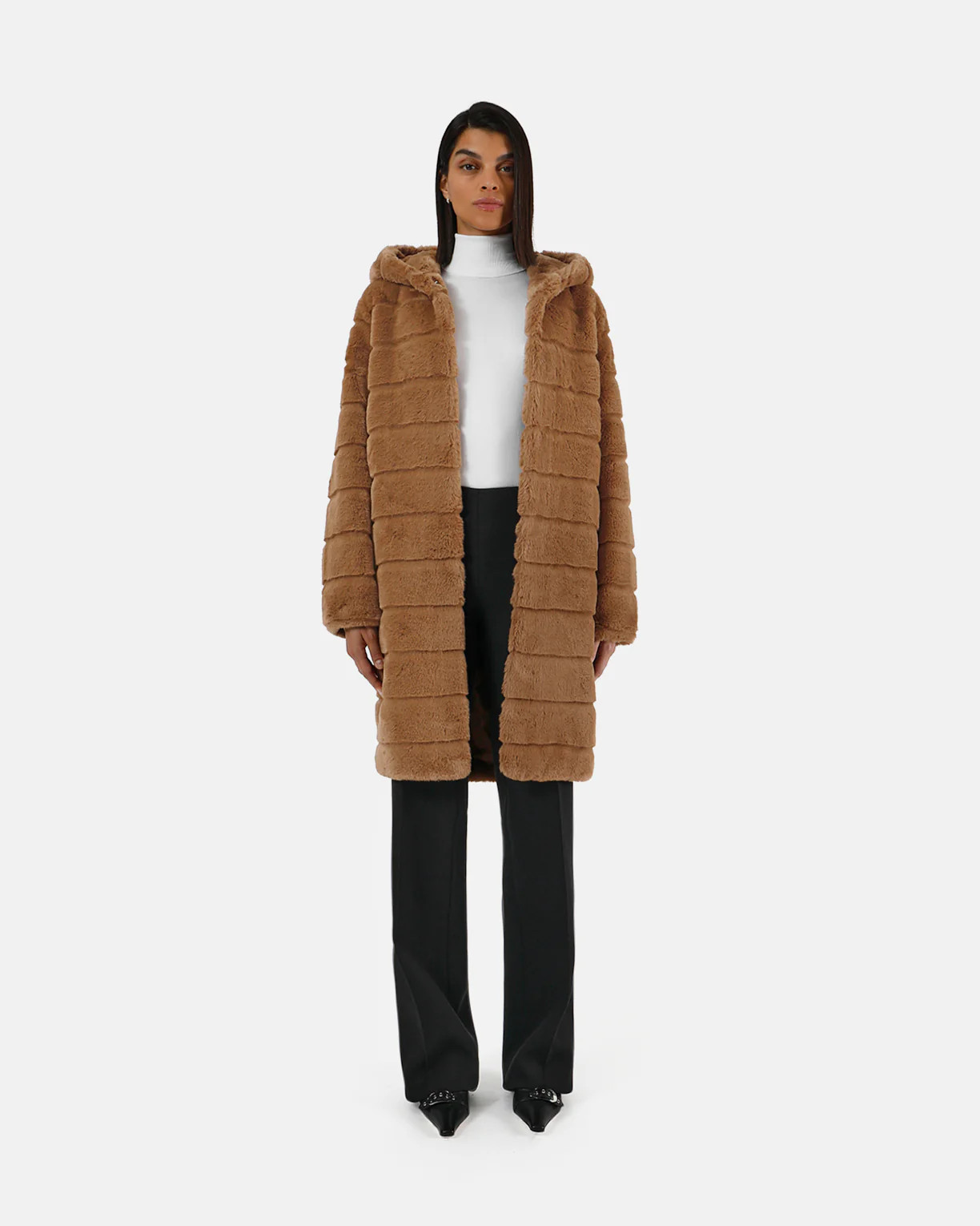 Celina Camel Tiered Long Coat | Apparis