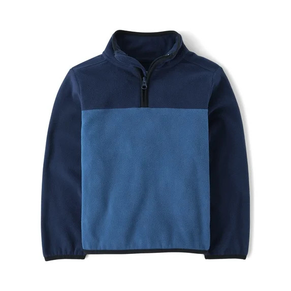 The Children's Place Boys Long Sleeve Colorblock Microfleece Half Zip Pullover, Sizes XS-XXL | Walmart (US)