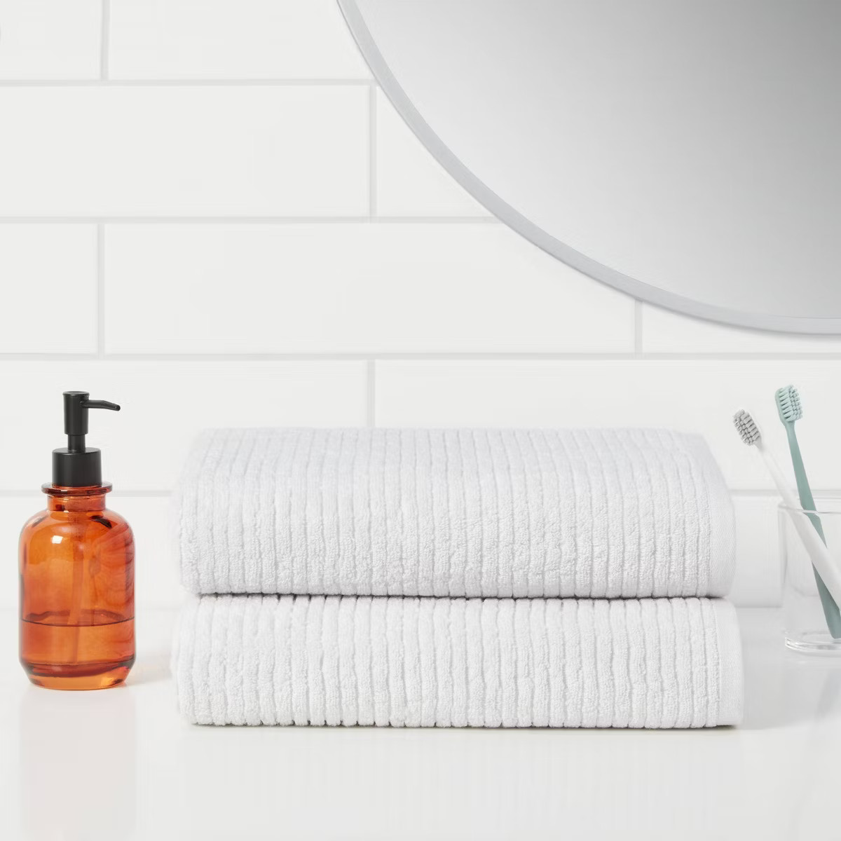 Quick Dry Ribbed Bath Towel Set - Threshold™ | Target