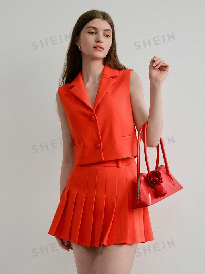 MOTF STUDIO SOLID PLEATED SKIRT | SHEIN | SHEIN