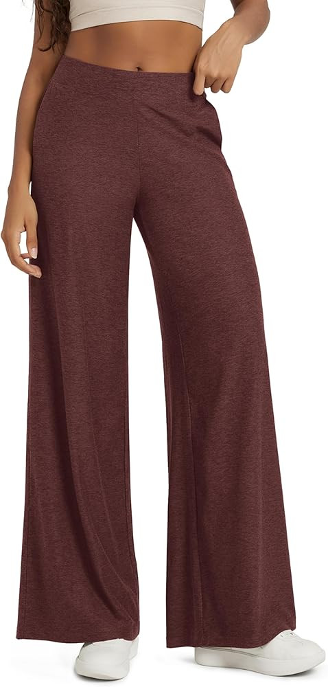 ODODOS Women's Extra Wide Leg Pants - Ultra Soft Stratum Tech Casual Relaxed Lounge Pants with Po... | Amazon (US)