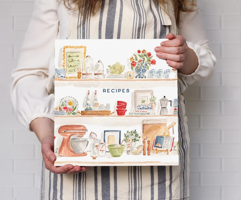 Summer Kitchen Shelves 3-ring Recipe Binder Add Optional Tab Dividers - Etsy | Etsy (US)