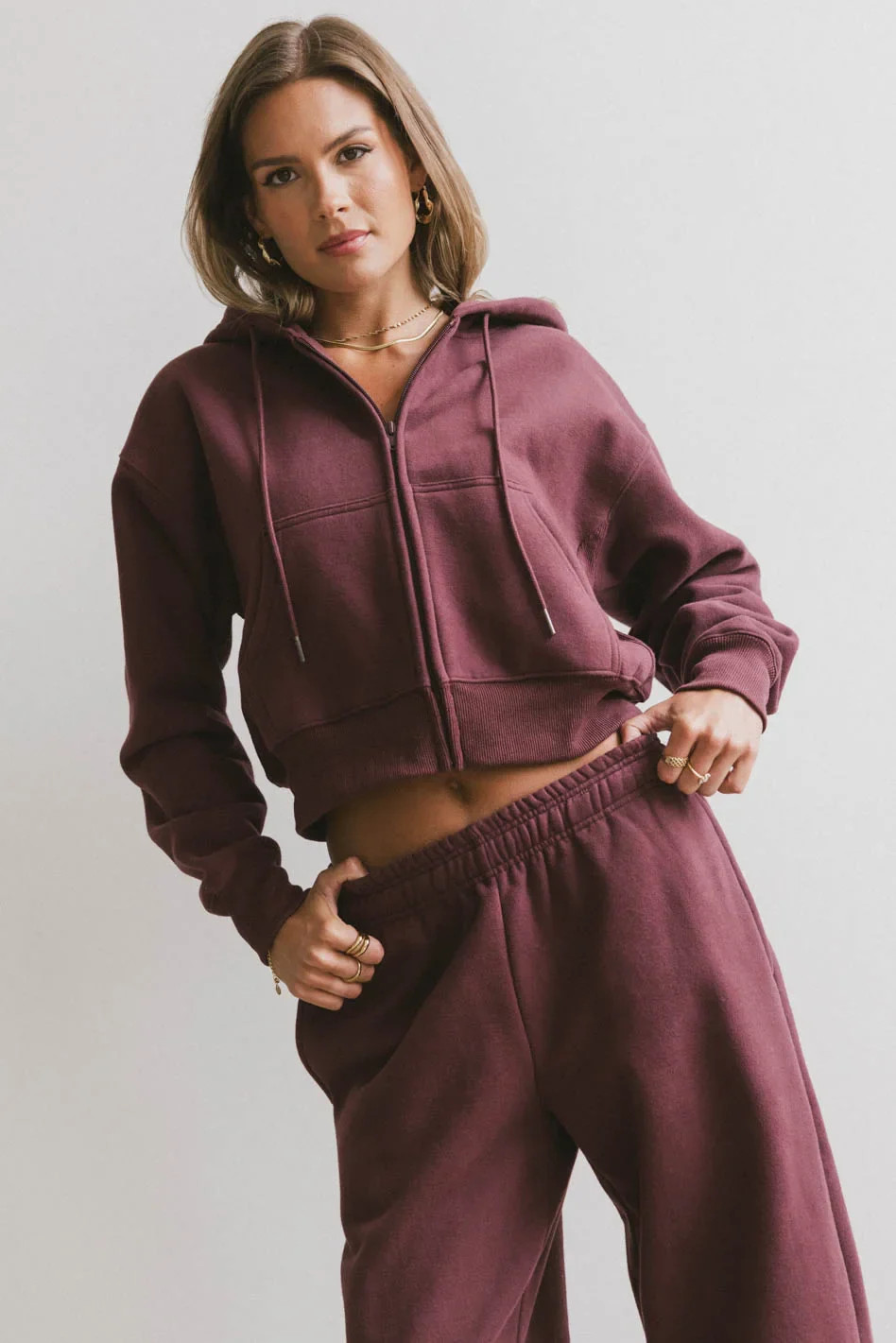 Ezra Zip Up in Burgundy | Böhme US