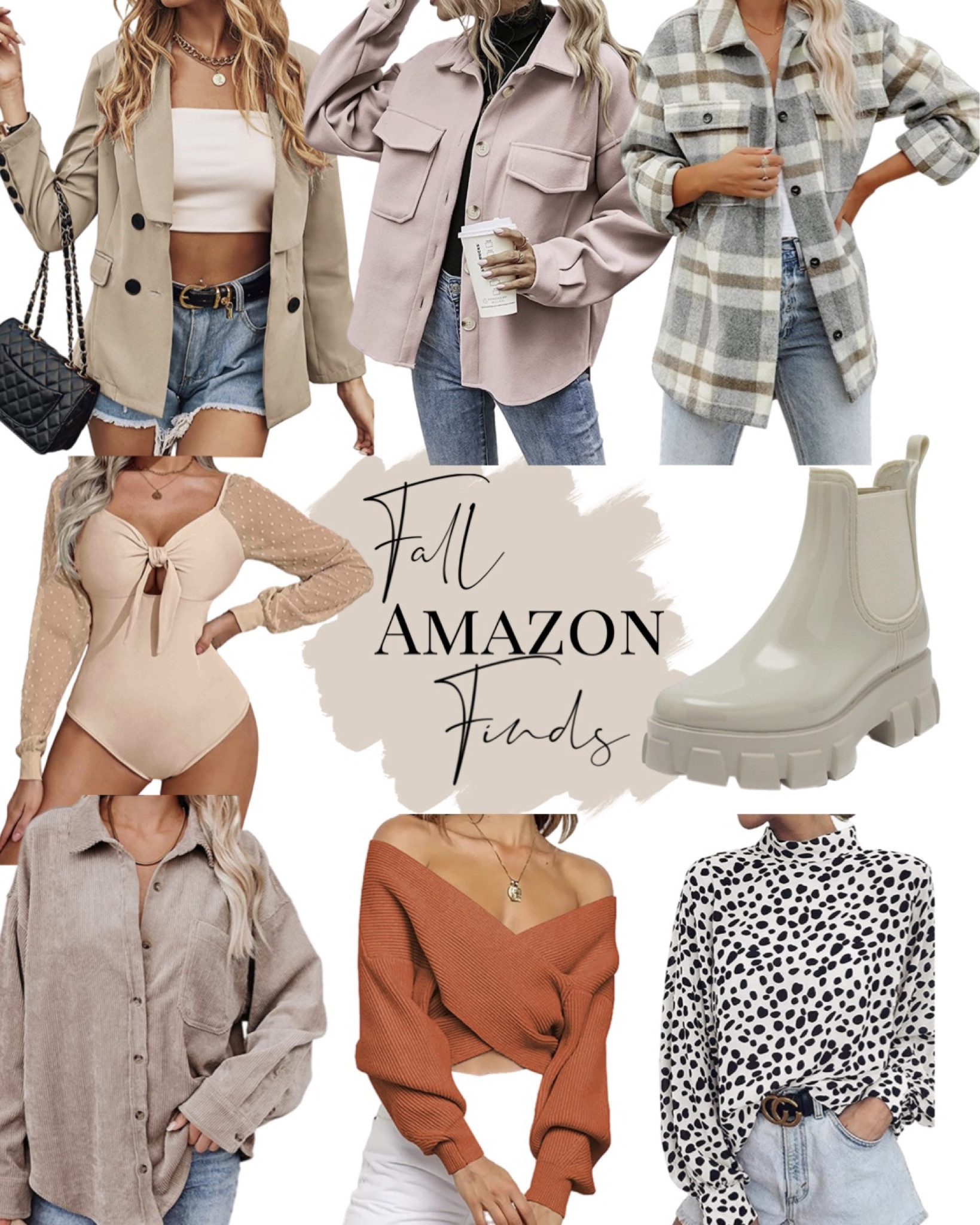 The best of amazon fashion, shackets, blazers, fall outfits, Chelsea boots, booties, bodysuits, jackets, shirt jackets, fall fashion, waffle knit, corduroy,  turtle neck, off the shoulder sweater, date night outfits

#LTKSeasonal #LTKstyletip #LTKunder50