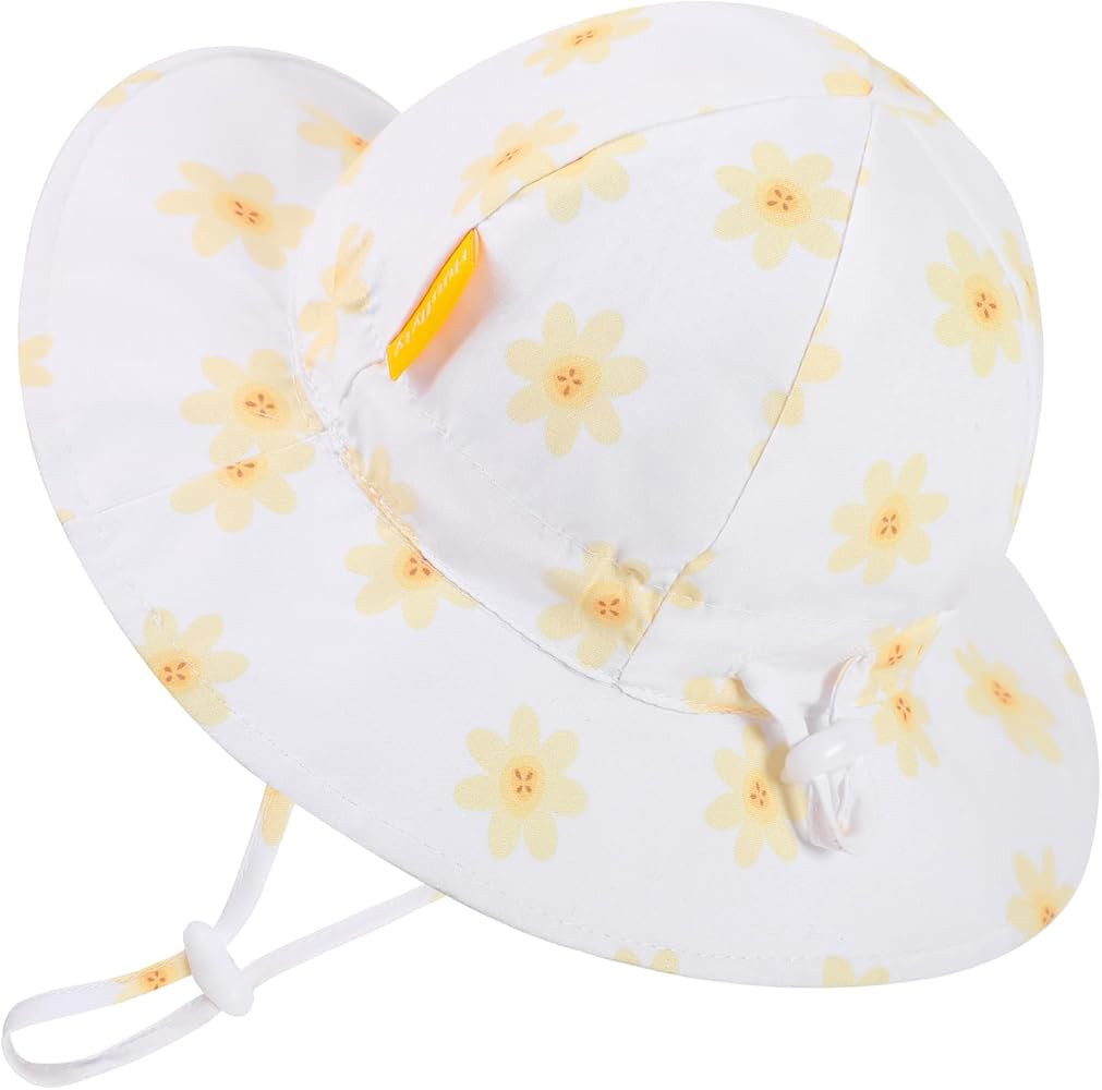 Baby Girl Sun Hat with Wide Brim Bucket Hats Adjustable Floppy Sun Hat with 50+ UPF Protection fo... | Amazon (US)