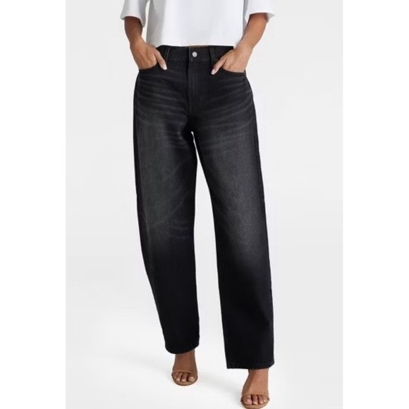 KBB by Kahlana Women's Black Wash High Rise Barrel Leg Denim Jeans 12 New | Poshmark