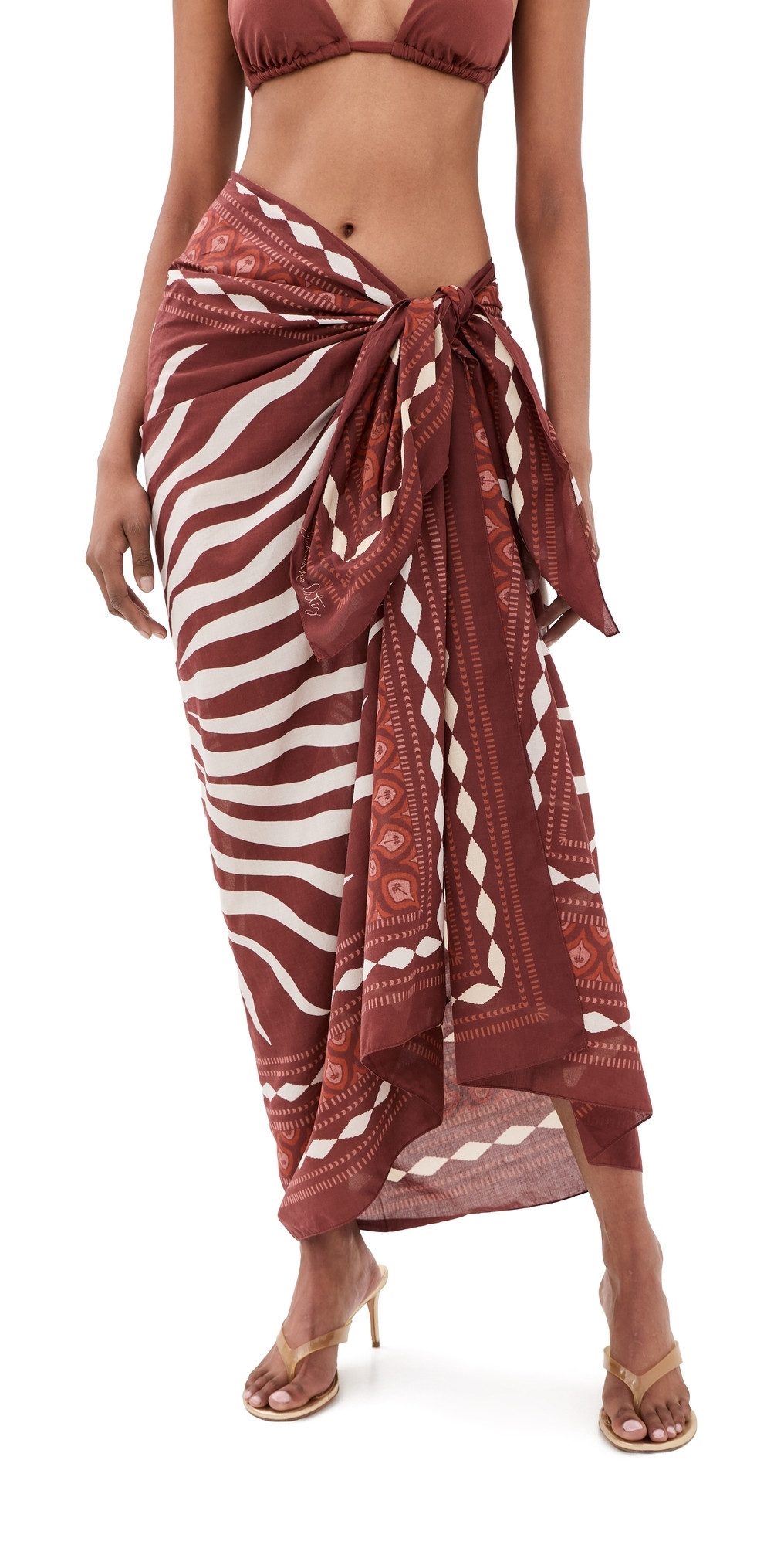 Johanna Ortiz Horizon Pareo Wine/Ecru/Rose One Size | Shopbop