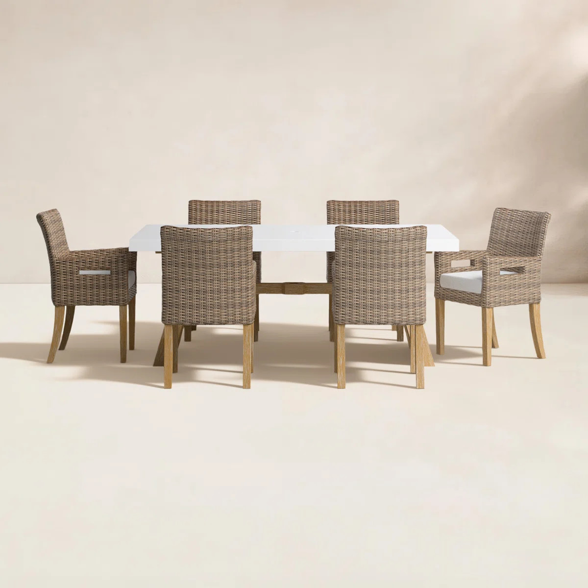 Birch Lane™ Fleur Rectangular 6 - Person 74" Long Dining Set with Cushions & Reviews | Wayfair | Wayfair North America