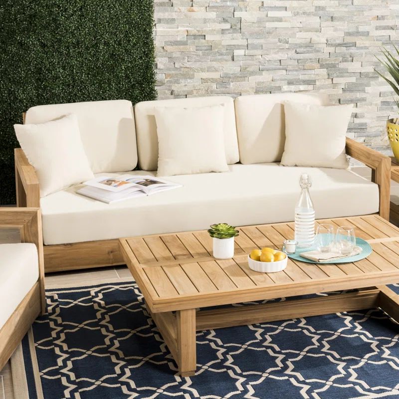Melrose 76.55'' Teak Outdoor Patio Sofa | Wayfair North America