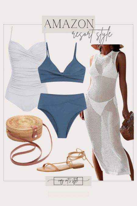 Amazon Resort Style, Vacation Finds, bathing suit and cover up, spring sandals

#LTKstyletip #LTKSeasonal #LTKswim