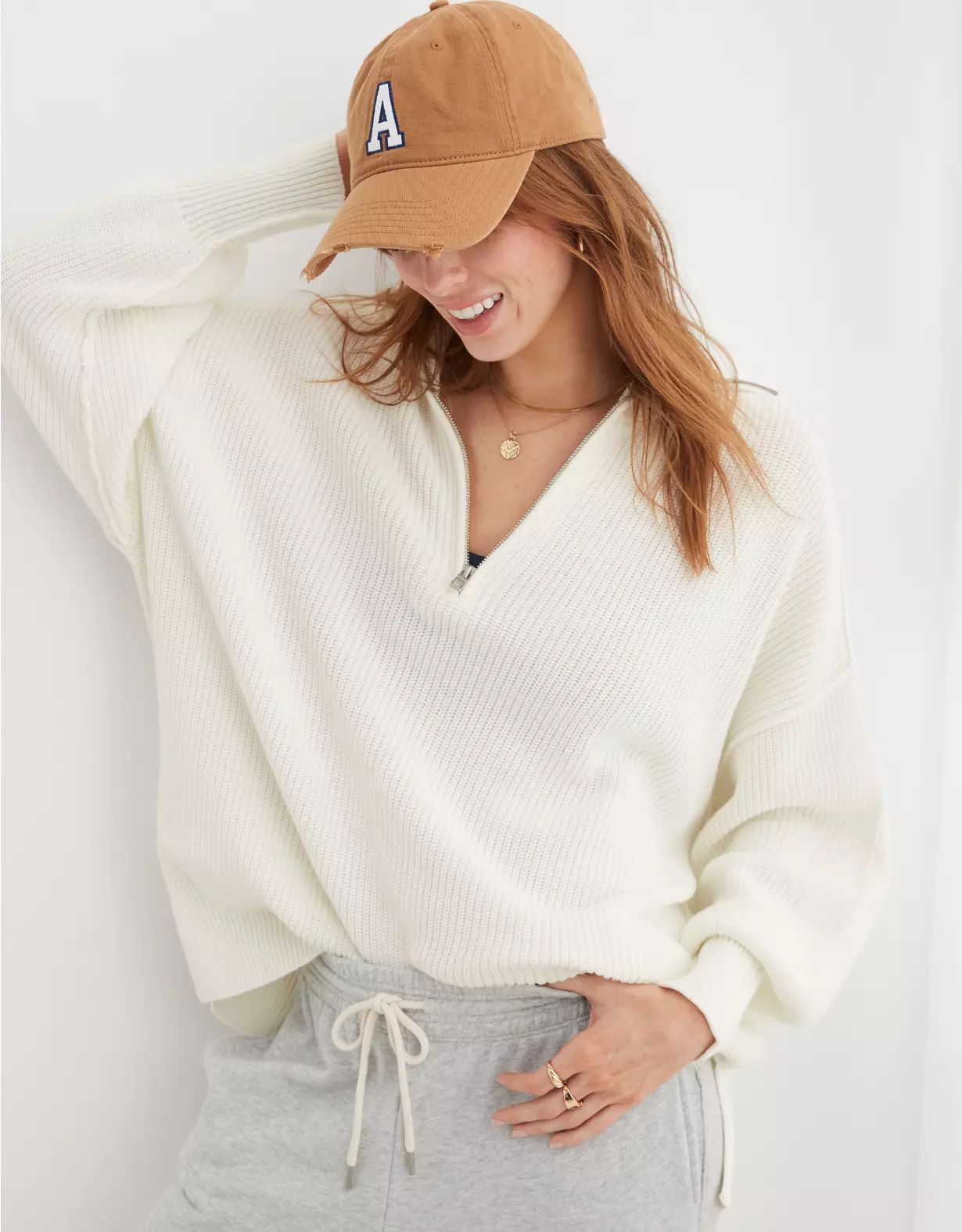 Aerie Beyond Quarter Zip Sweater | American Eagle Outfitters (US & CA)