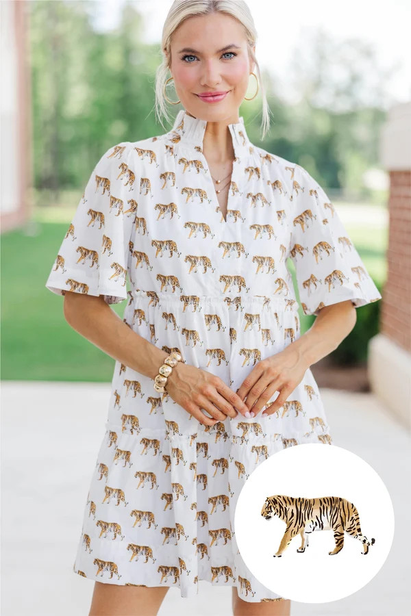 Feeling Your Best Cream Tiger Babydoll Dress | The Mint Julep Boutique