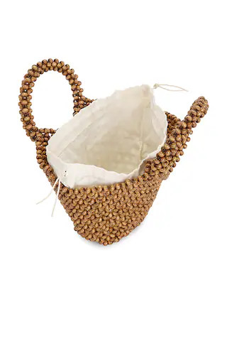 8 Other Reasons Wood Bead Tote Rounded Top Handle Bag in Tan. | Revolve Clothing (Global)