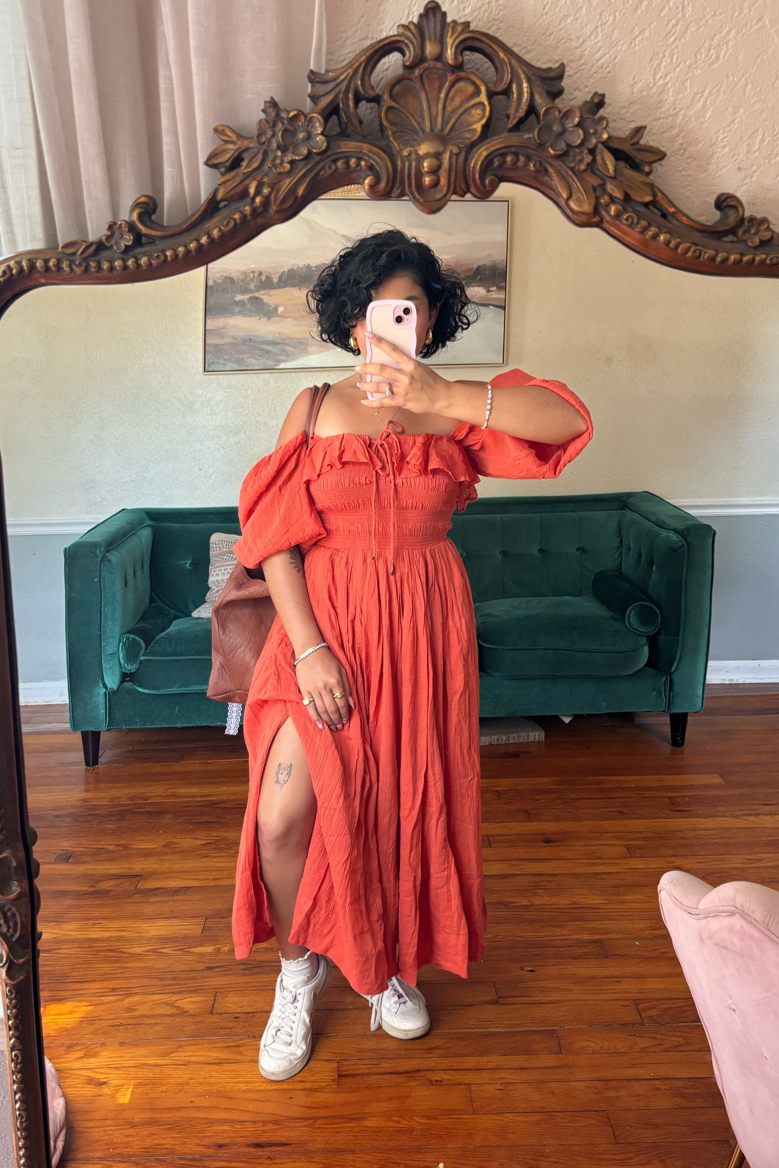 Romantic dress for any occasion, lots of stretch in the bodice, wearing an XS in the color “red mango”🥭 #springdresses 

#LTKstyletip #LTKSpringSale #LTKbump