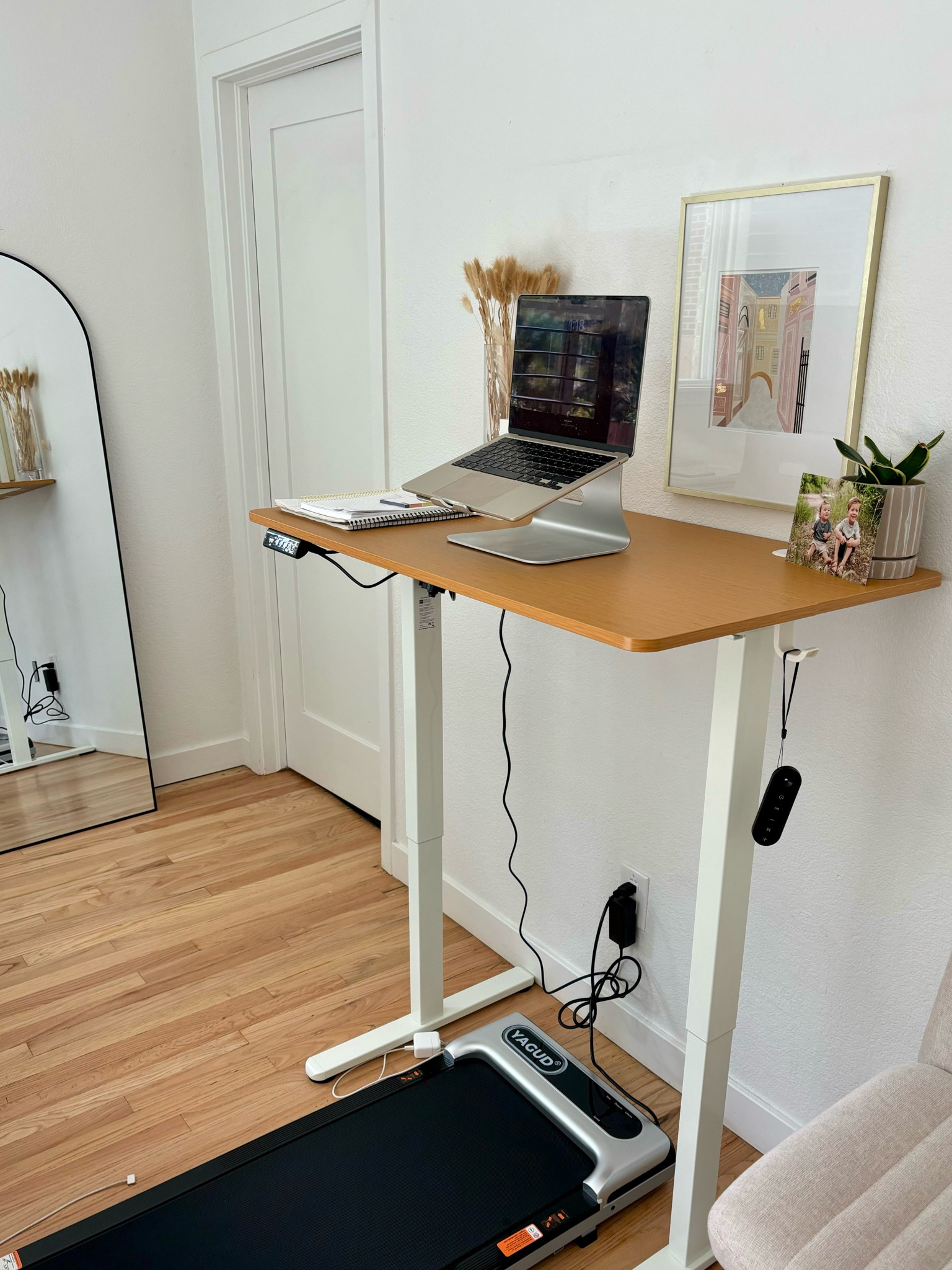 This standing desk setup with a walking pad has been a game changer! My desk chair is on sale for $89 and walking pad for $99!!