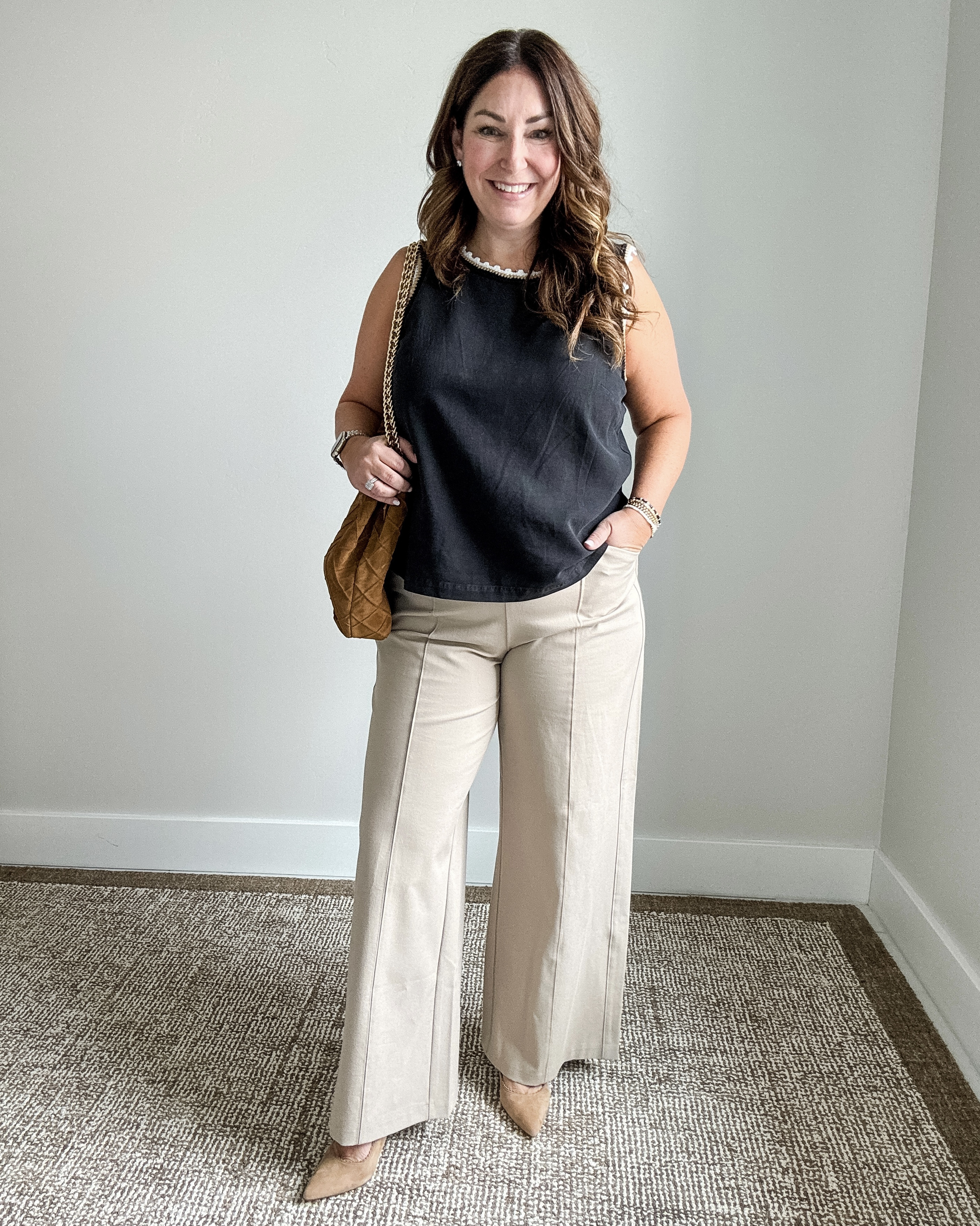 Summer Workwear outfit | Wearing XL in tank and Large in Old Navy Pants 

 #businesscasual #workwear #teacheroutfit 

#LTKOver40 #LTKMidsize #LTKWorkwear