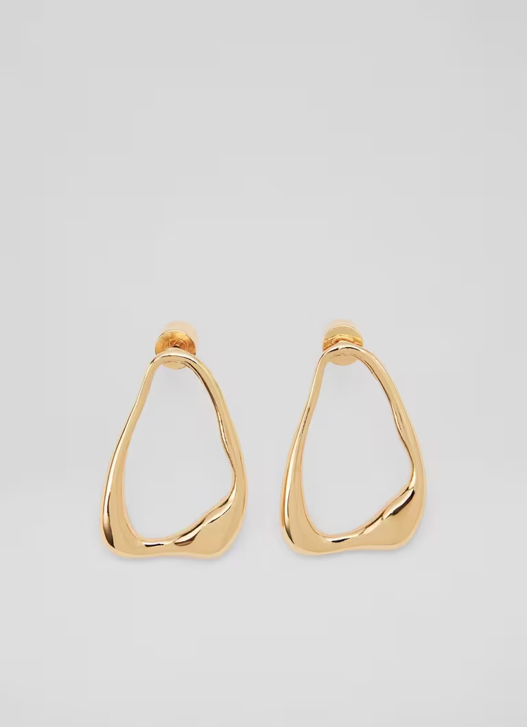 Jodie Metallic Gold Plating Stud Drop Earrings | L.K. Bennett (UK)