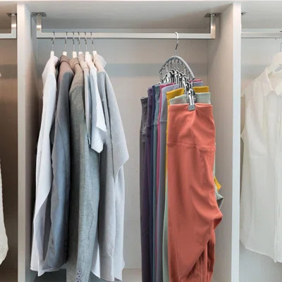 Metal Yoga Pants Hanger W/Rubber Coated 2 Pack W/10 Clips Hold 20 Leggings, Hangers Space Saving Hanging Closet Organizer-Grey | Wayfair North America