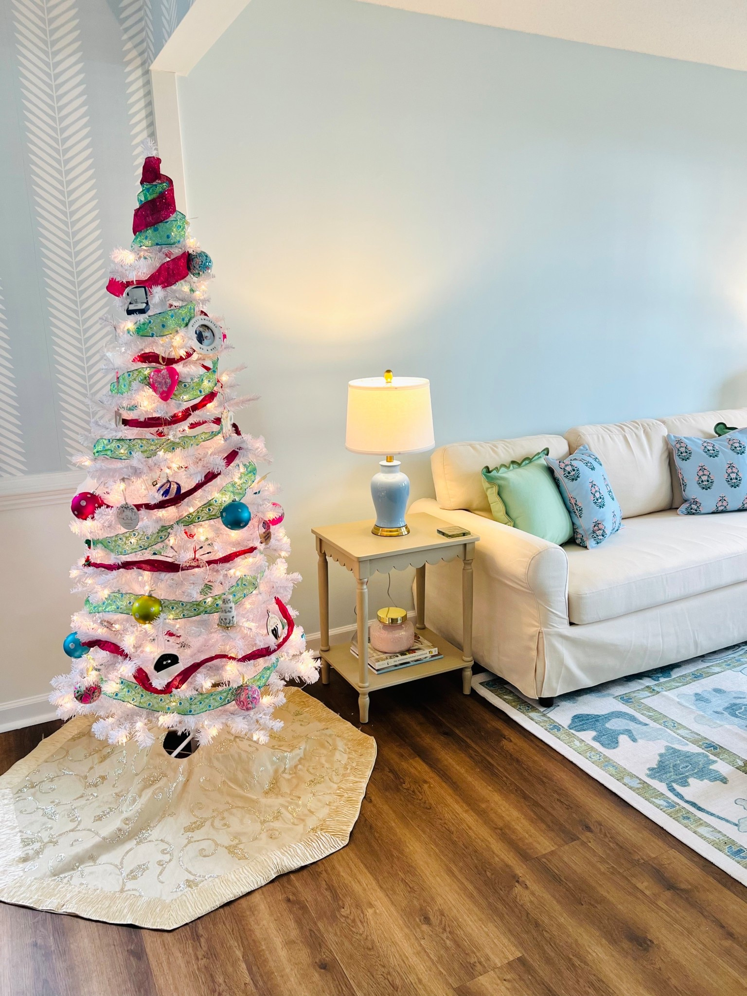 Preppy + Colorful Christmas 🎄✨🩵  Coastal Grandmillennial Home || White Christmas Tree 

#LTKSeasonal #LTKHoliday #LTKHome