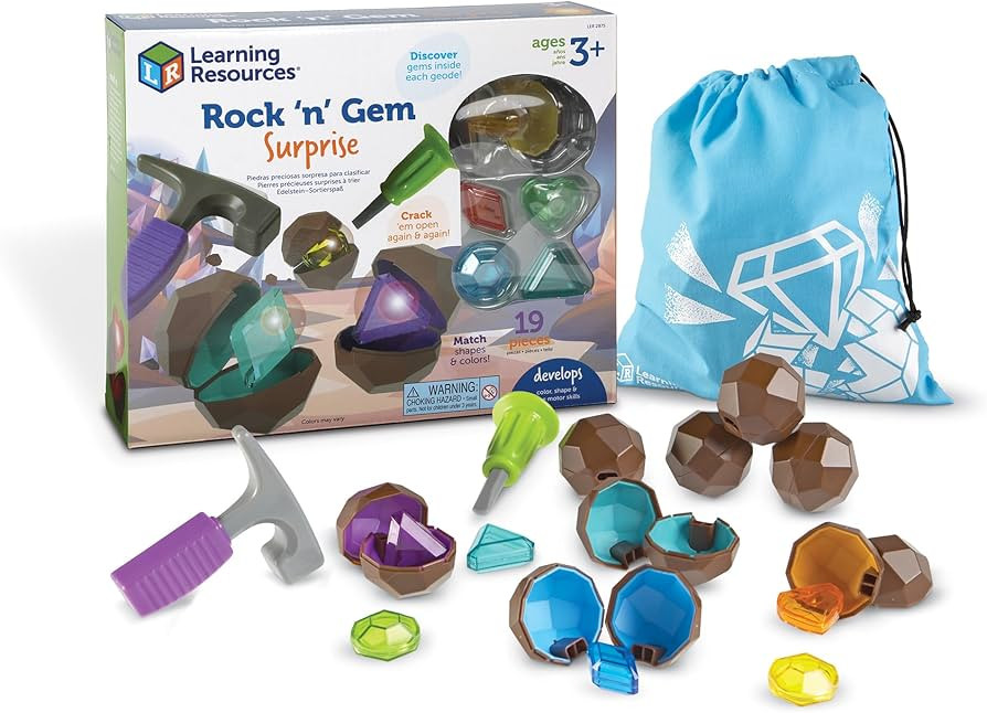 Learning Resources Rock 'n Gem Surprise - 19 Pieces, Ages 3+ Toddler Learning Toys, Sorting and M... | Amazon (US)