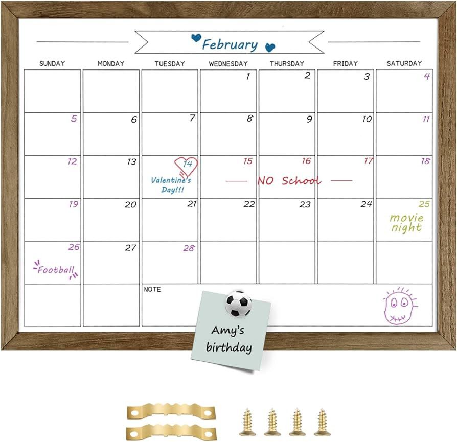 Amazon.com : TORASO Dry Erase Monthly Calendar Board, Magnetic Surface Whiteboard for Wall, Offic... | Amazon (US)