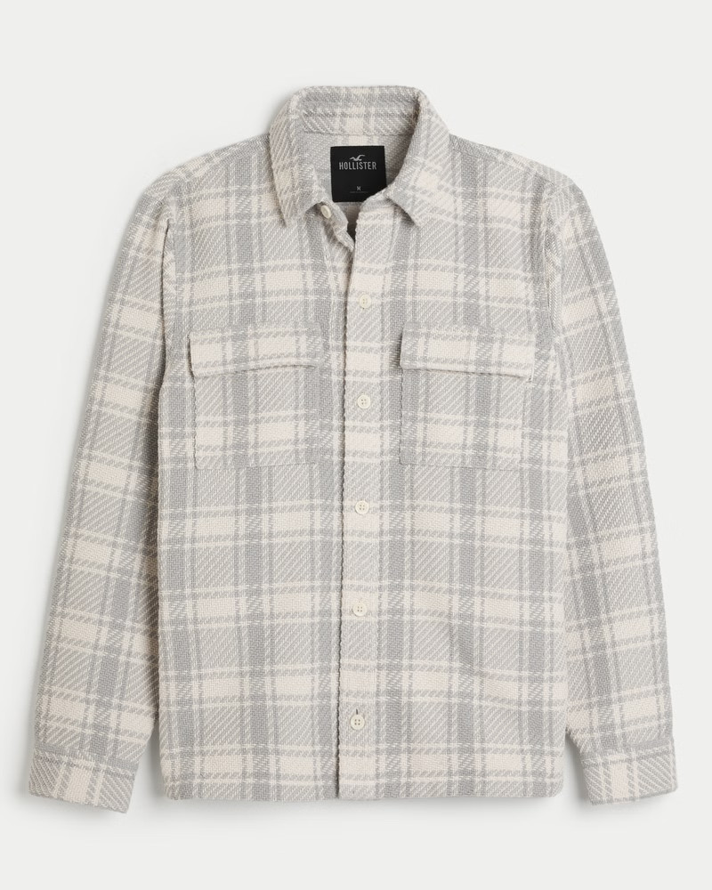 Textured Twill Shirt Jacket | Hollister (US)