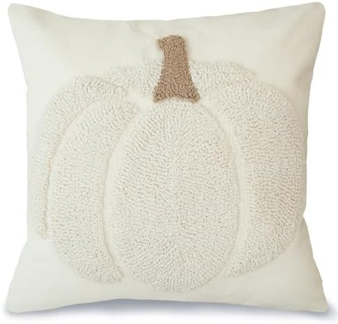 GEEORY Fall Pillow Covers 18x18 inch, Embroidered Pumpkins Throw Pillows Farmhouse Thanksgiving D... | Amazon (US)