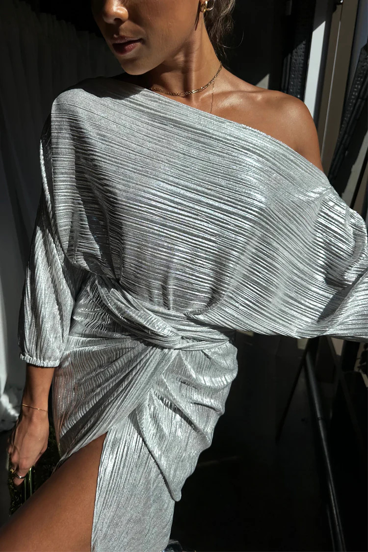 Silver Plisse Tilly Top | Never Fully Dressed (UK & IE)