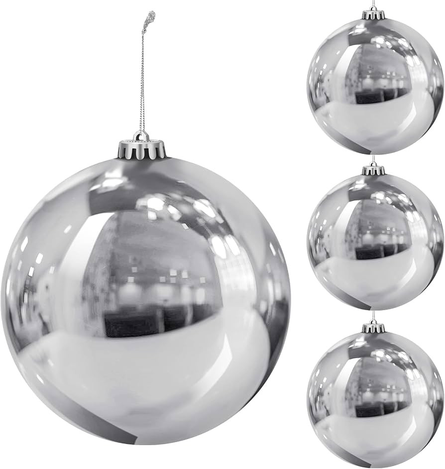 Hiboom 4 Pcs Christmas Ball Ornaments Plastic 6 Inch Christmas Tree Decoration Balls Large Xmas D... | Amazon (US)