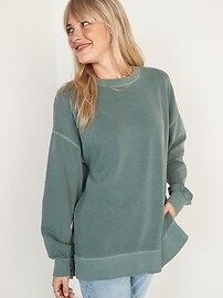 Vintage Long-Sleeve Garment-Dyed French-Terry Tunic Sweatshirt for Women | Old Navy (US)