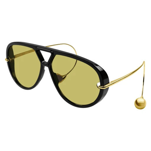 Bottega Veneta BV1273S Sunglasses 003 - Black/Gold - Yellow Women Aviator | Designer Optics