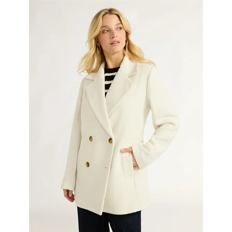 Free Assembly Women’s Boxy Double Breasted Jacket, Sizes XS-XXL | Walmart (US)