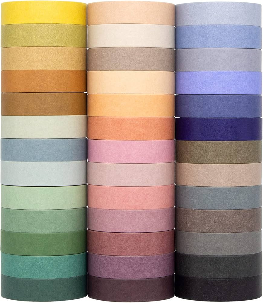 Mooker 39 Rolls Washi Tape Set - Morandi Colored Masking Tape, Thin Vintage Tape for Journaling, ... | Amazon (US)