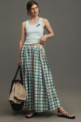 Maeve Poplin Printed Midi Skirt | Anthropologie (UK)