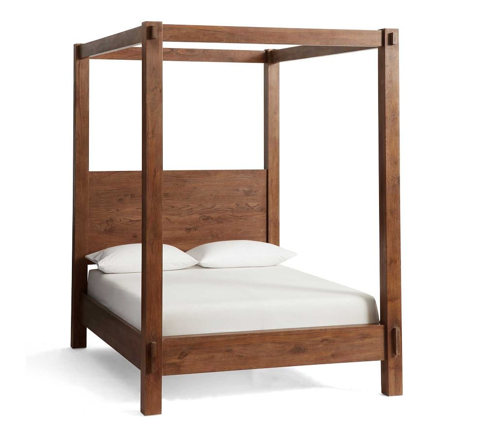 Menlo Reclaimed Teak Canopy Bed | Pottery Barn (US)