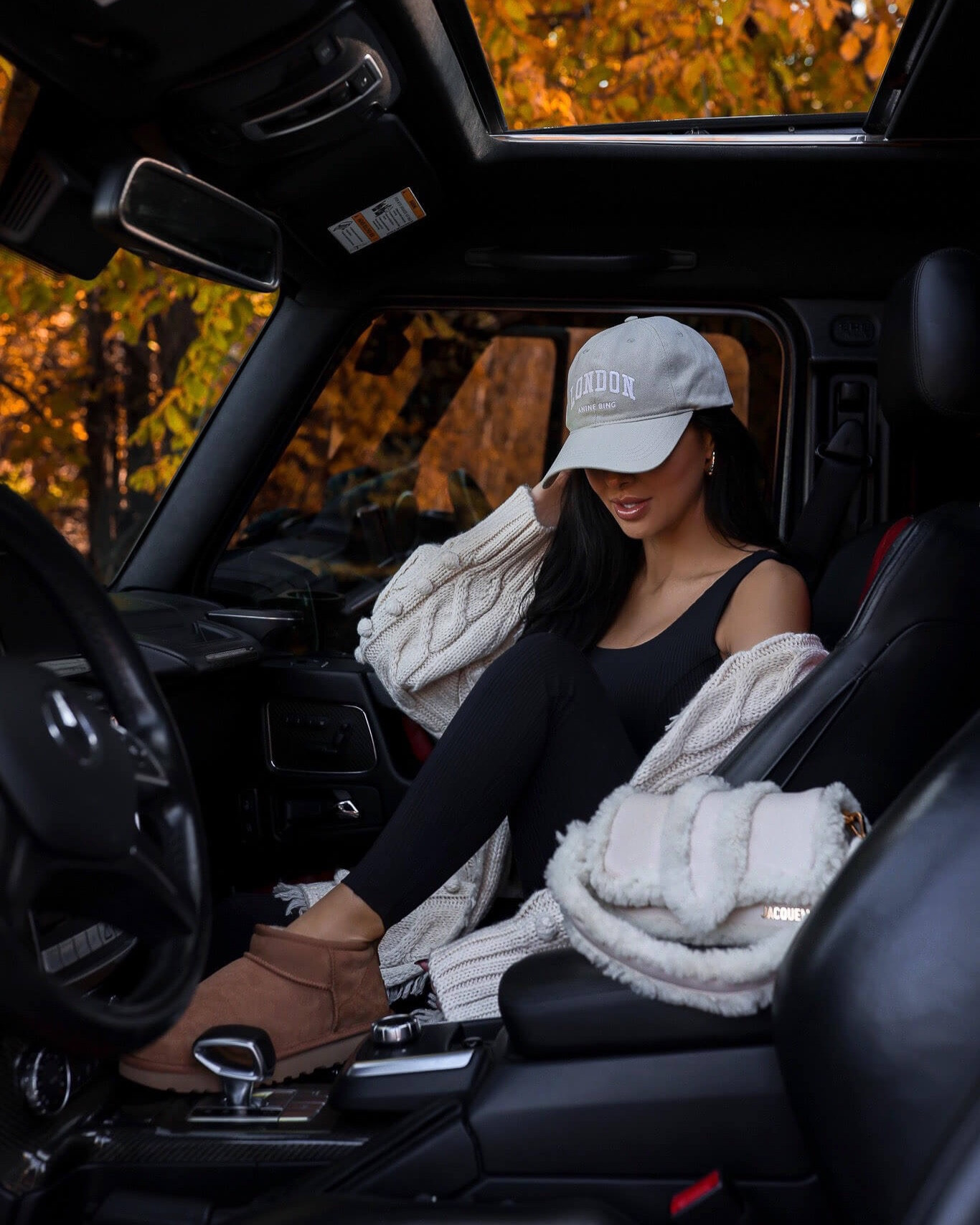 Casual winter outfit
Farm Rio cardigan on sale
Year of ours knit jumpsuit / catsuit
Ugg mini boots
Anine bing cap

#LTKSeasonal #LTKstyletip #LTKsalealert