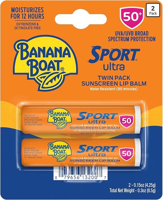 Banana Boat Sport Ultra SPF 50 Lip Sunscreen Twin Pack SPF Lip Balm Pack, Banana Boat Lip Balm SP... | Amazon (US)