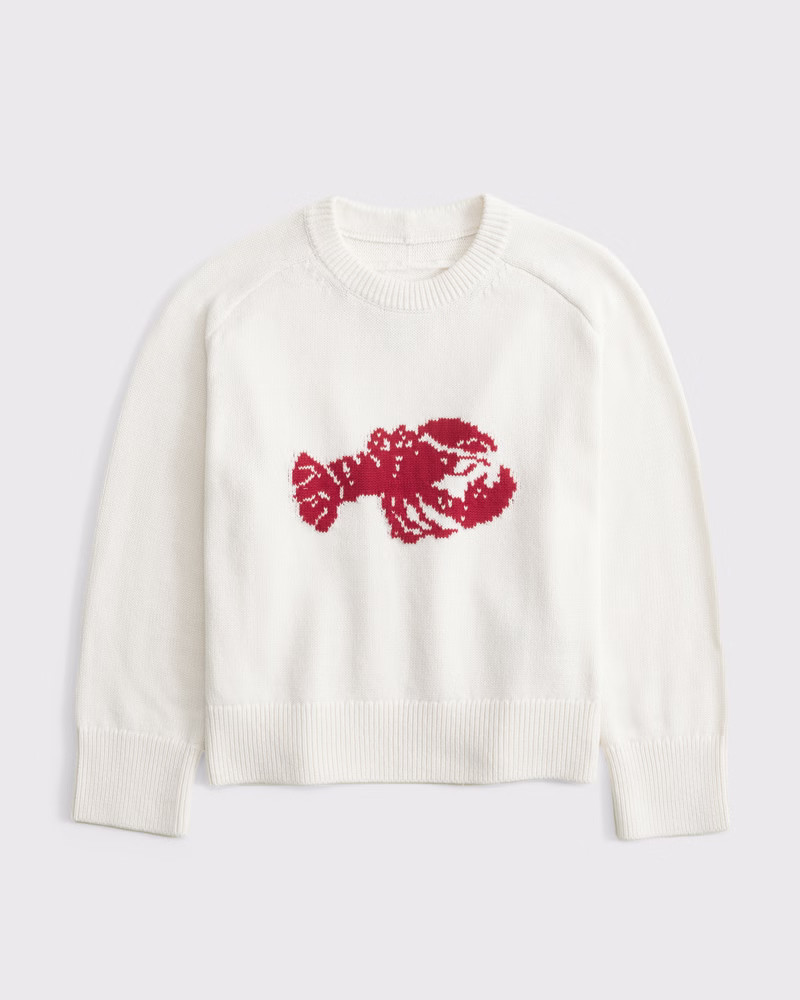 Abercrombie & Fitch Women's The A&F Madeline Lobster Crew Sweater in Cream - Size XXS | Abercrombie & Fitch (US)
