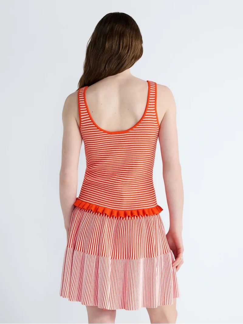 Free Assembly Women's and Women's Plus Ruffle Hem Knit Tank Top, Sizes XS-4X | Walmart (US)
