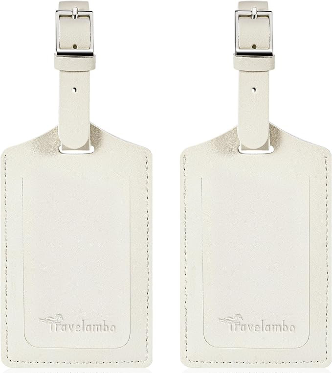 Travelambo Luggage Tags for Suitcases Faux Leather Privacy Protection 2 Pack Bag Tags Travel Acce... | Amazon (US)
