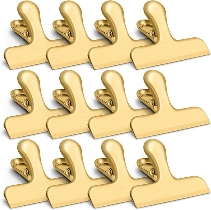 VNDUEEY 12 Pack Chip Clips, Stainless Steel Bag Clips for Food - Keep Snacks Fresh, Strong Grip C... | Amazon (US)