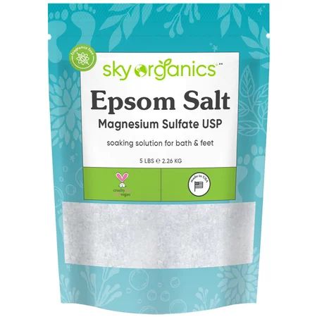 Epsom Salt by Sky Organics (5 lbs.) 100% Pure Magnesium Sulfate USP Grade Kosher Non-GMO Bath and Fo | Walmart (US)