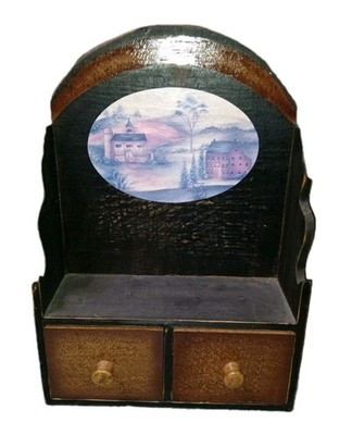 Primitive Hanging Wood Shelf /Box with 2 Drawers 16" Tall 14 1/2 Wide  4 Deep  | eBay | eBay US