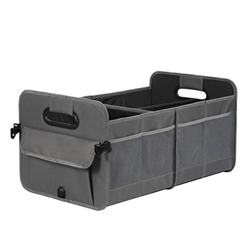 AOKJOY Car Trunk Organizer Car Storage Organizer Collapsible Multi Compartment Car Organizer Adjustable Straps Car Organizer for SUV(Gray) | Amazon (US)