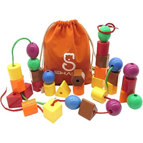 30 Jumbo Lacing Beads,Stringing Bead Set for Toddlersï¼ŒInclude 3 Strings, Carrying Nice SHAWE... | Walmart (US)