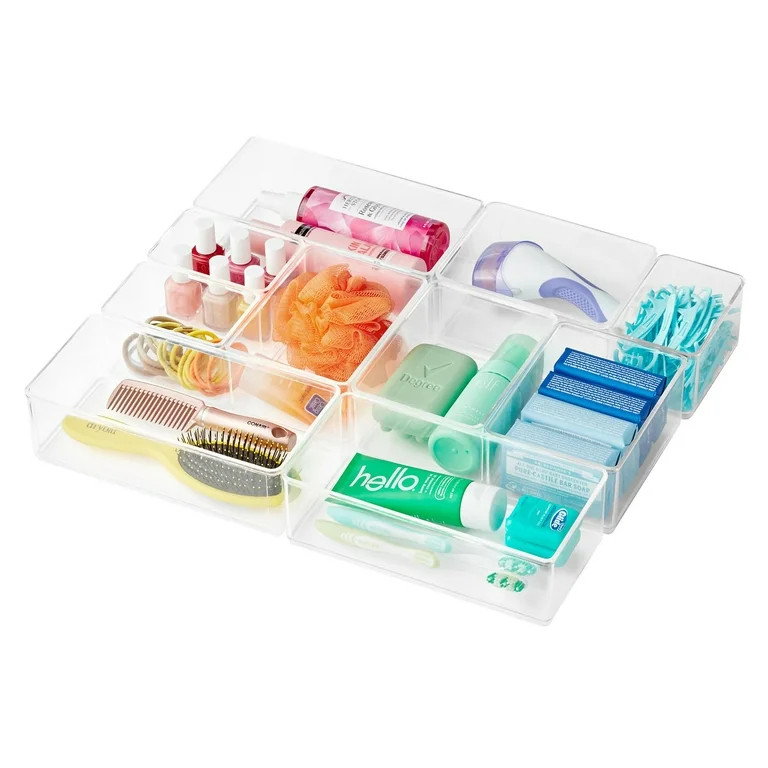 The Home Edit 10 Piece Bath Storage Edit Clear Plastic Modular Storage System Clear | Walmart (US)